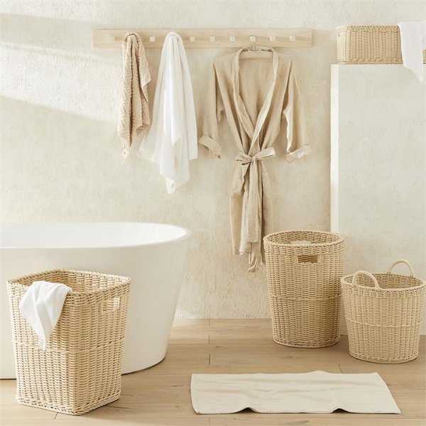 Adairs White Square Ren White Laundry Baskets
