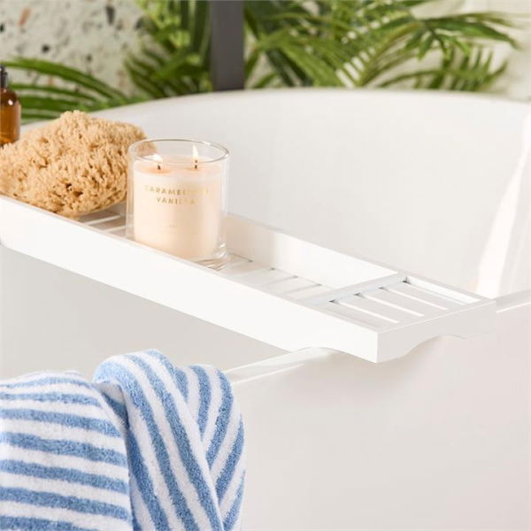 Adairs Retreat White Bath Caddy (White Caddy)