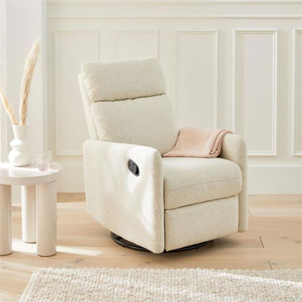 Adairs Riley Pearl Boucle Recliner Chair - Natural (Natural Chair)