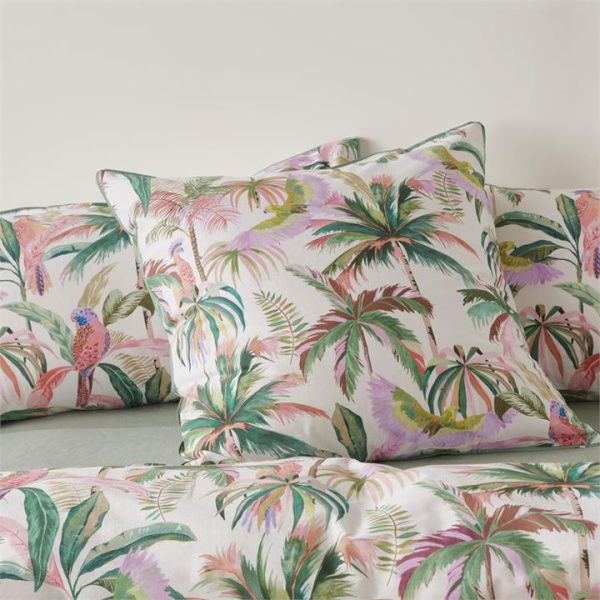 Adairs Green European Pillowcase Each Rio Palm Green Pillowcase