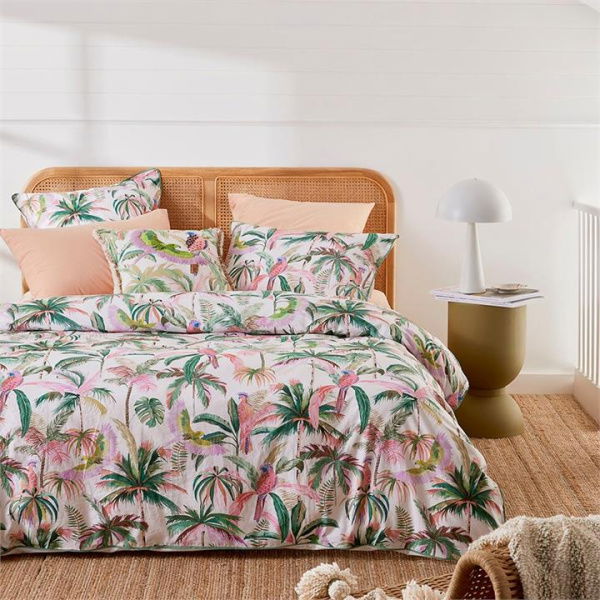 Adairs Green Double Rio Palm Green Quilt Cover Set