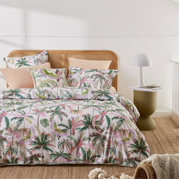 Adairs Green King Rio Palm Quilt Cover Set