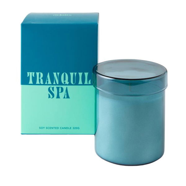 Adairs Rio Tranquil Spa Candle 320g - Blue (Blue Candle)