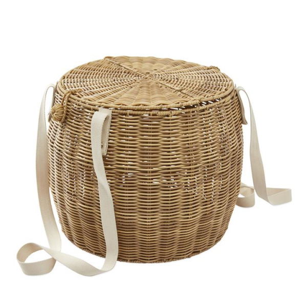 Adairs Rosie Natural Round Picnic Basket (Natural Basket)