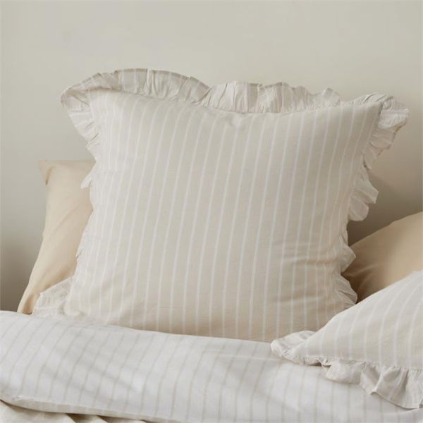 Adairs Natural European Pillowcase Each Ruffle