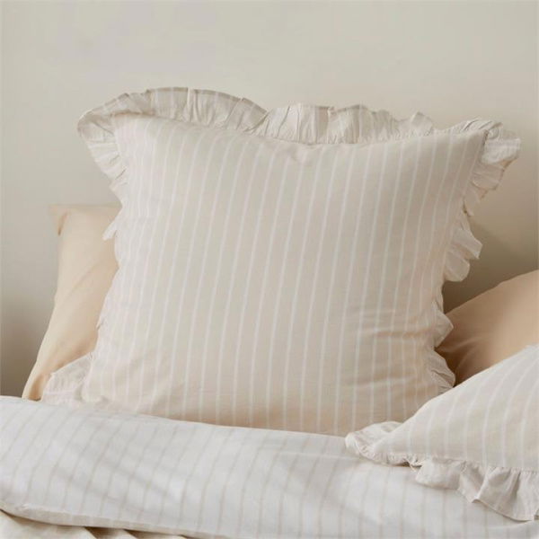 Adairs Natural King Pillowcase Each Ruffle Natural Pillowcase