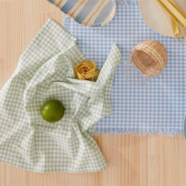 Adairs Sadie Mint Gingham Napkins 2 Pack - Green (Green 2 Pack)