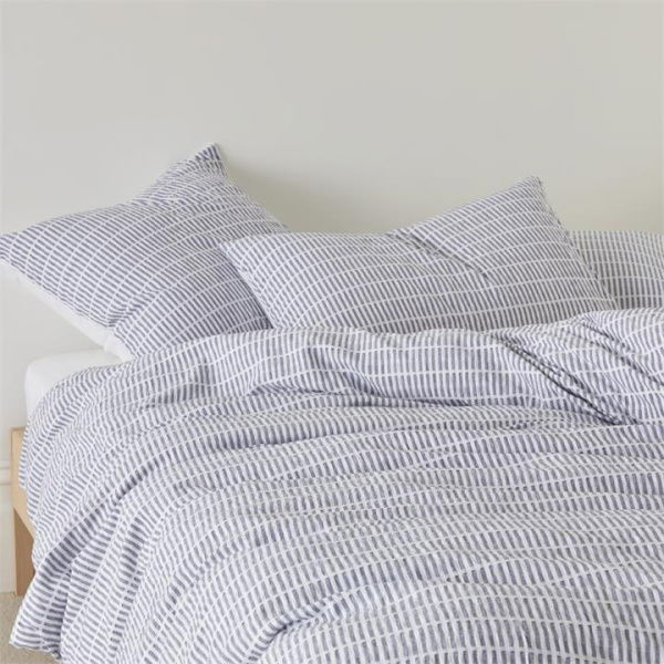 Adairs Blue European Pillowcase Each San Remo Indigo Pillowcase Blue