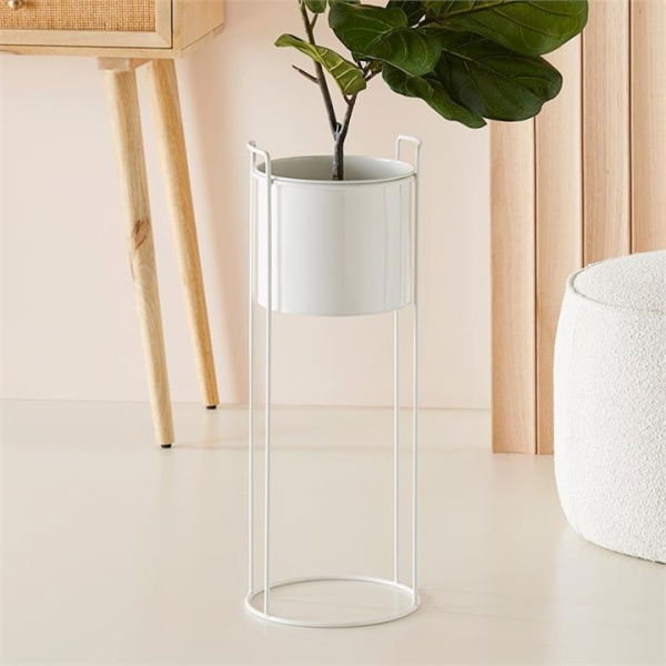 Adairs White Large Santana Gloss Plant Stand