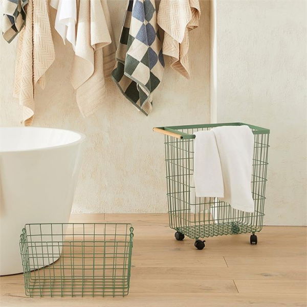 Adairs Sapporo Green Metal Basket Range (Green Large Basket)