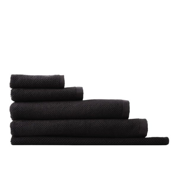 Adairs Savannah Black Textured (Black Bath Mat)