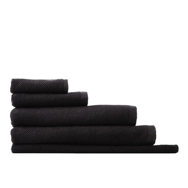 Adairs Savannah Black Textured (Black Bath Sheet)