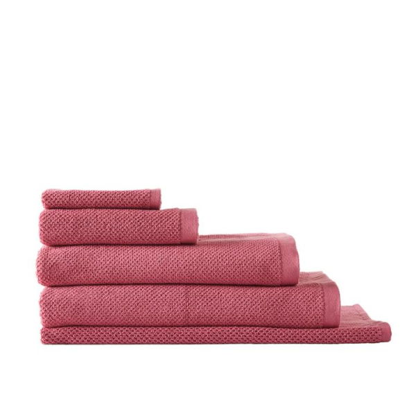 Adairs Savannah Boysenberry Textured Towel - Pink (Pink Bath Mat)