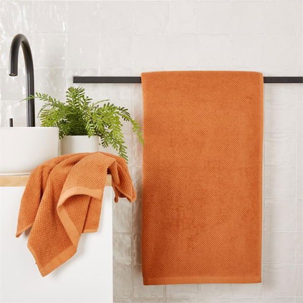 Adairs Chestnut Orange Savannah Textured Towel Range Bath Mat