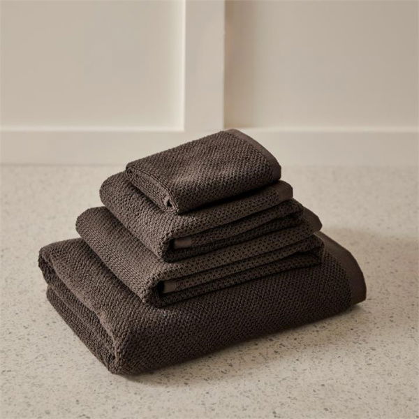 Adairs Coal-Black Savannah Textured Towel Range Bath Sheet