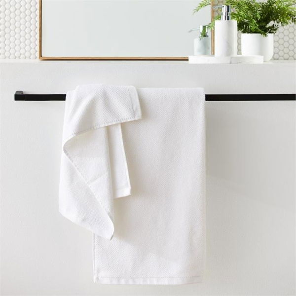 Adairs Savannah Textured Towel Range White Bath Mat (White Bath Mat)