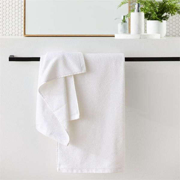 Adairs White Savannah Textured Towel Range Face Washer