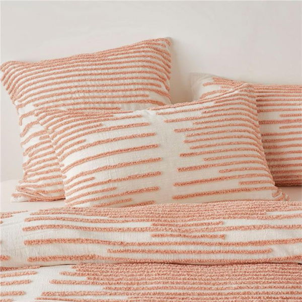 Adairs Natural European Pillowcase Each Seoul Tufted Clay Pillowcase