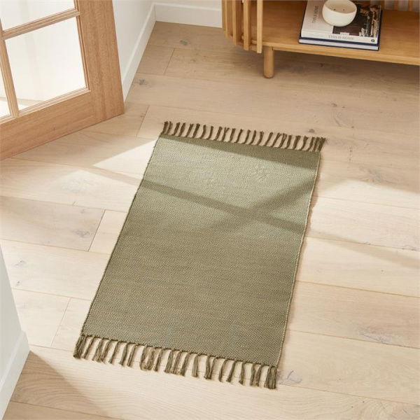 Adairs Green 60x90cm Seville Khaki Indoor Mat Green