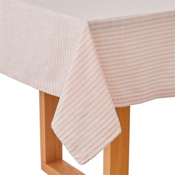 Adairs Orange Seville Peach Stripe Tablecloth