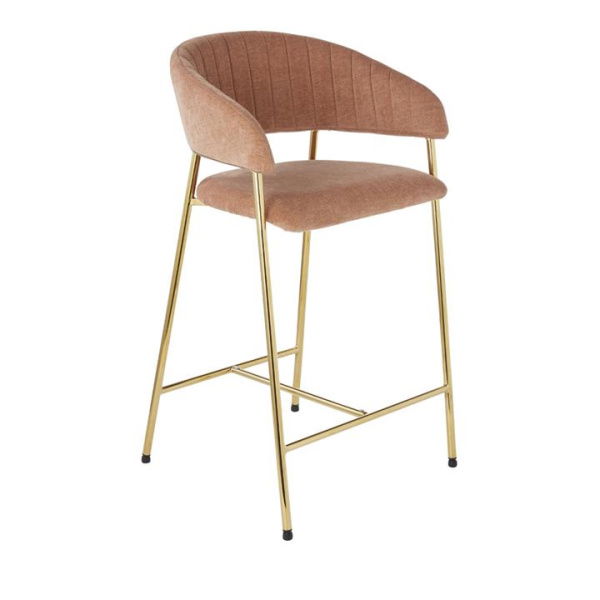 Adairs Pink Shelby Rosewood & Gold Counter Stool