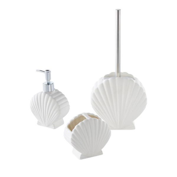 Adairs White Shell Bathroom Accessories Toilet Brush