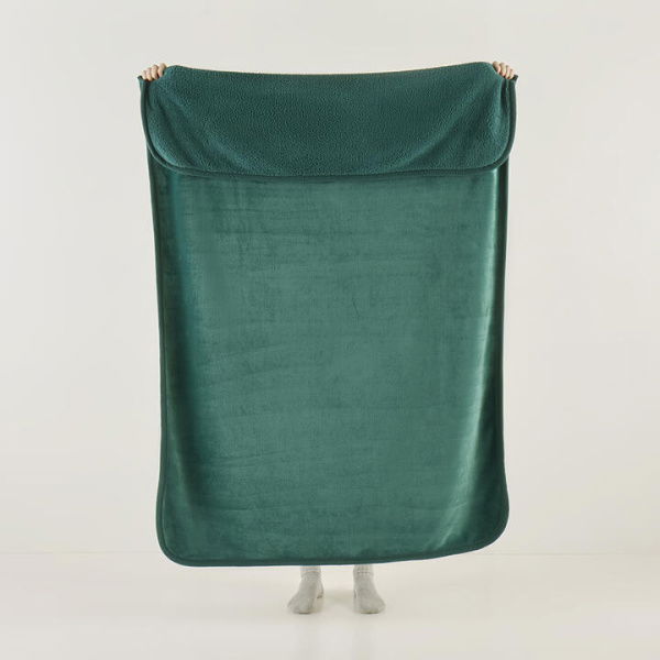 Adairs Sherpa Teal Throw - Green (Green Throw)