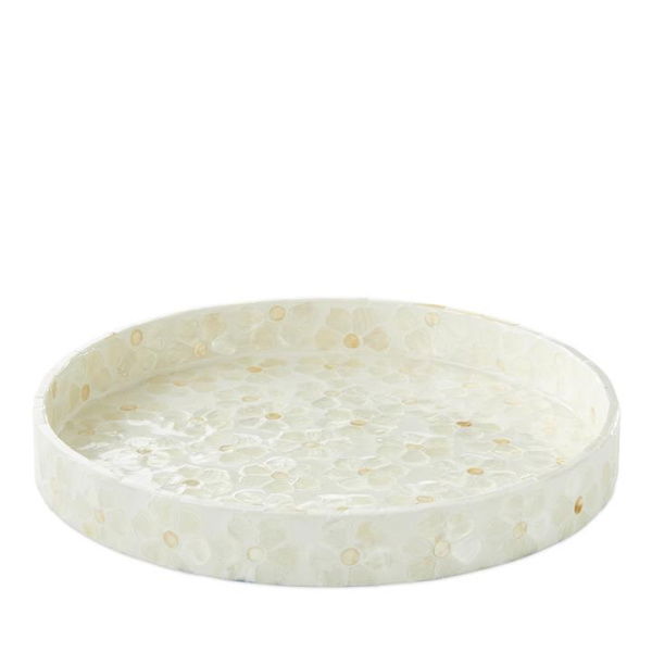 Adairs Sicily Capiz Ivory Daisy Round Tray - Natural (Natural Round Tray)