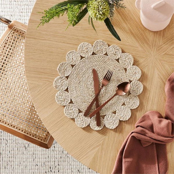 Adairs Natural Sicily Collection Circle Placemat Pack of 2