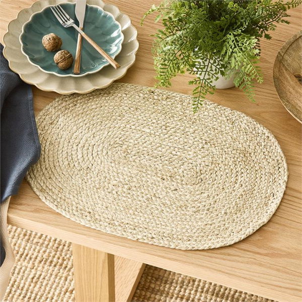 Adairs Natural Pack of 2 Sicily Collection Pack of 2 Natural Oval Placemats