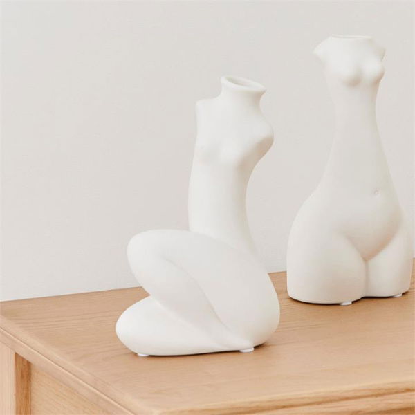 Adairs Sitting Body Vase White (White Vase)