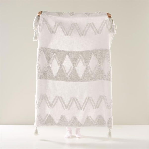 Adairs Skyler White Tufted Throw (White Throw)