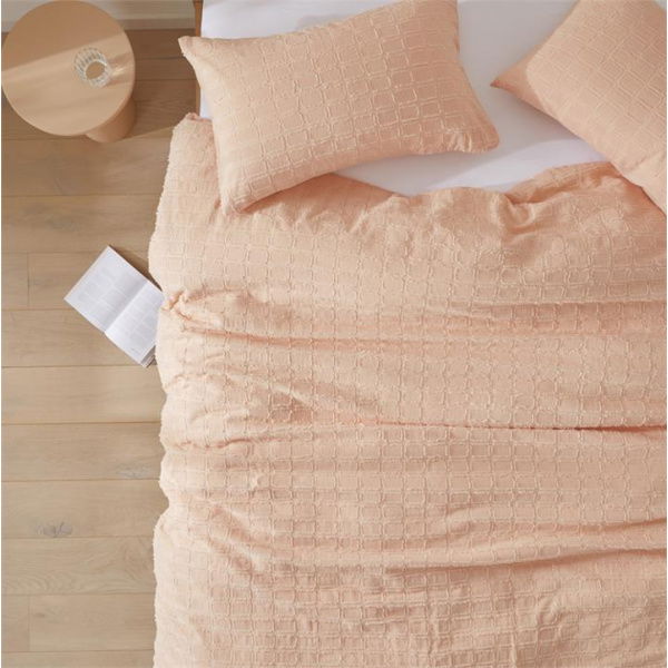 Adairs Orange Double Sophie Peach Jacquard Quilt Cover Set