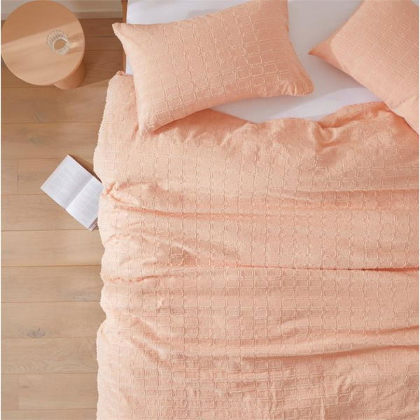 Adairs Orange Sophie Peach Jacquard King Quilt Cover Set