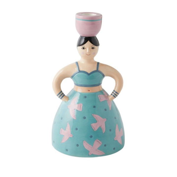 Adairs Spanish Lady Birds Candleholder - Blue (Blue Candle Holder)