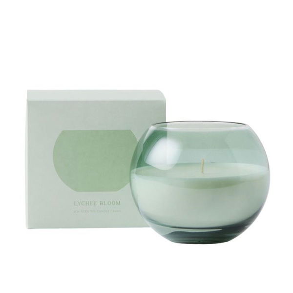 Adairs Sphere Lychee Bloom Candle 400g - Green (Green Candle)