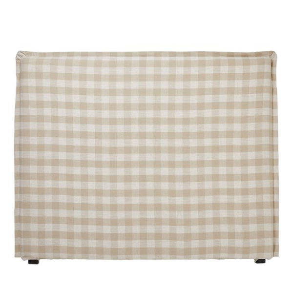 Adairs Natural Double Slip Cover Stockholm Natural Check Bedhead Slip Cover