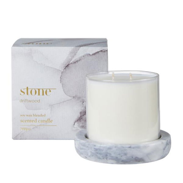 Adairs Stone Driftwood Grey Candle 500g