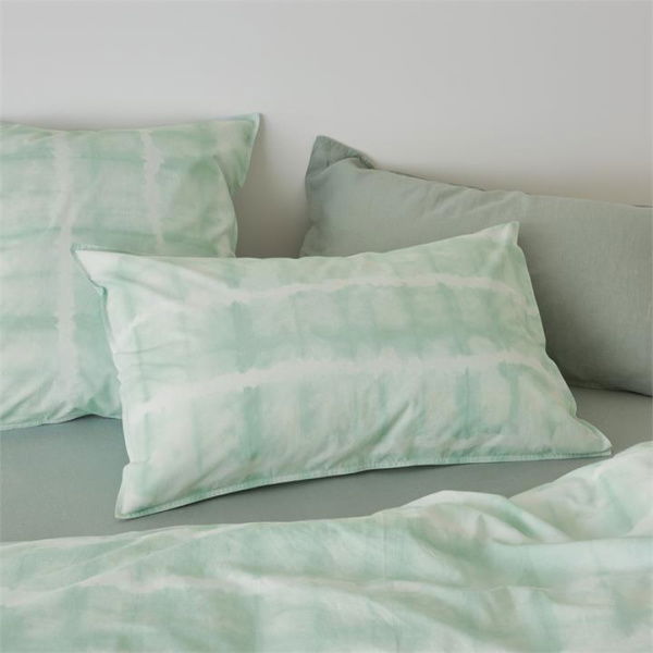 Adairs Apple Green Tie Dye Stonewashed Cotton European Pillowcase Each