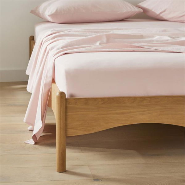 Adairs Stonewashed Cotton Blossom Sheet Set - Pink (Pink Double)