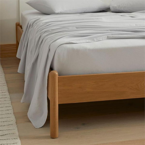 Adairs Stonewashed Cotton Cloud Flat Sheet - Grey (Grey King)