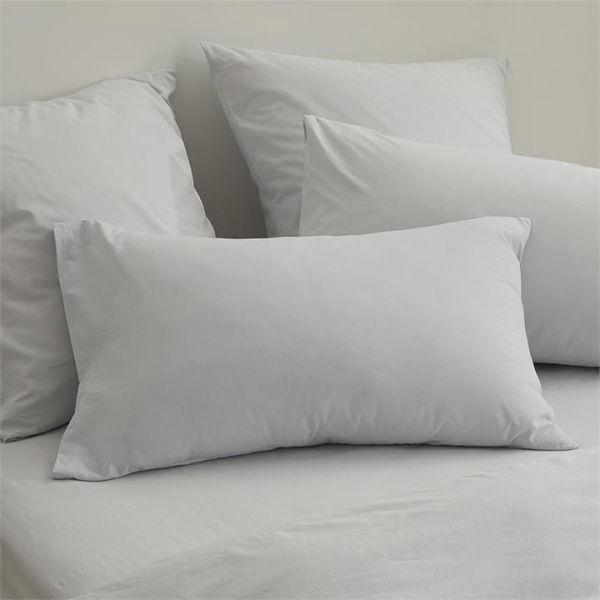 Adairs Stonewashed Cotton Cloud Pillowcases - Grey (Grey European Pillowcase Each)