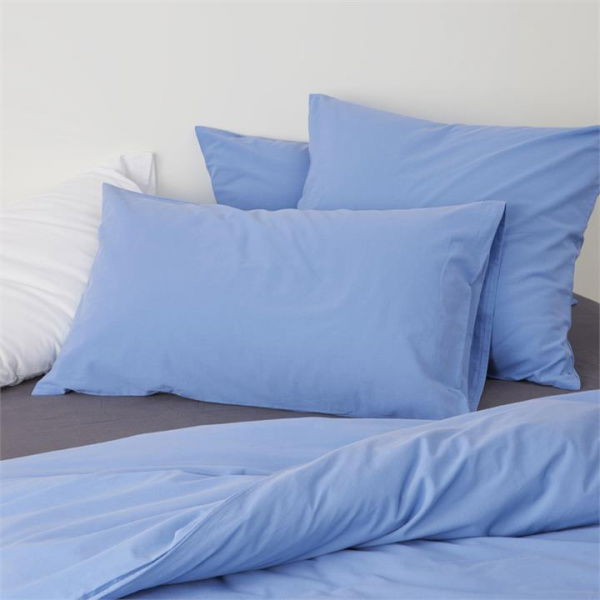 Adairs Blue Stonewashed Cotton French Blue European Pillowcase Each