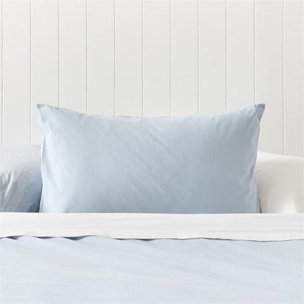 Adairs Blue Stonewashed Cotton Ice European Pillowcase Each