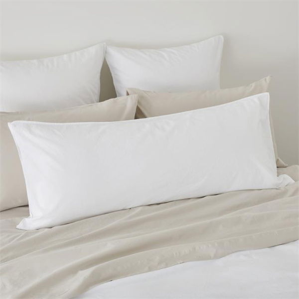 Adairs White Bolster Pillowcase Each Stonewashed Cotton White Bolster Pillowcase Each