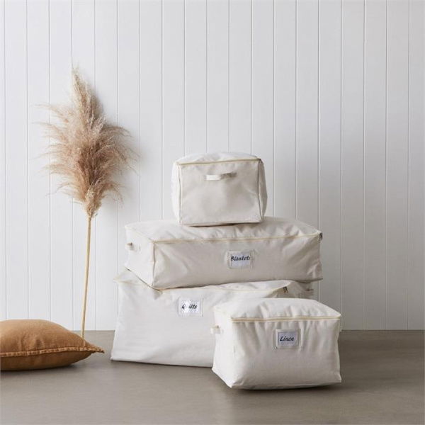 Adairs Natural Storage Bags Medium L45xW35xH26cm