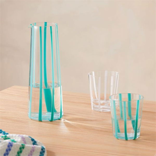 Adairs Stripe Teal Drinkware - Blue (Blue Tumbler)