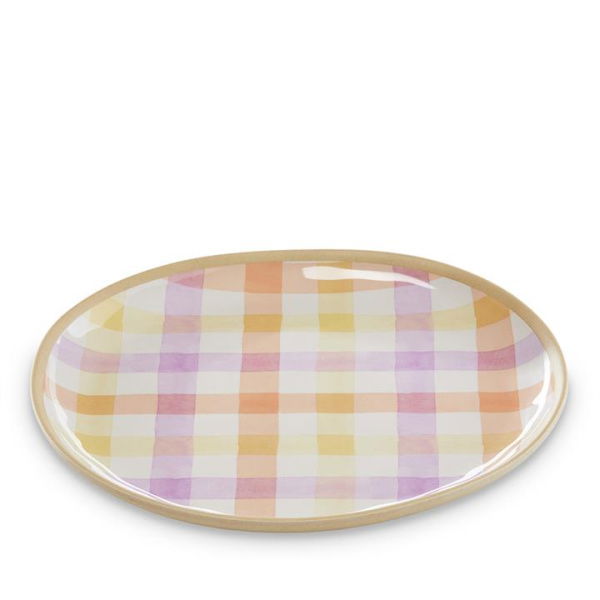 Adairs Purple Summer Sorbet Gingham Melamine Round Platter