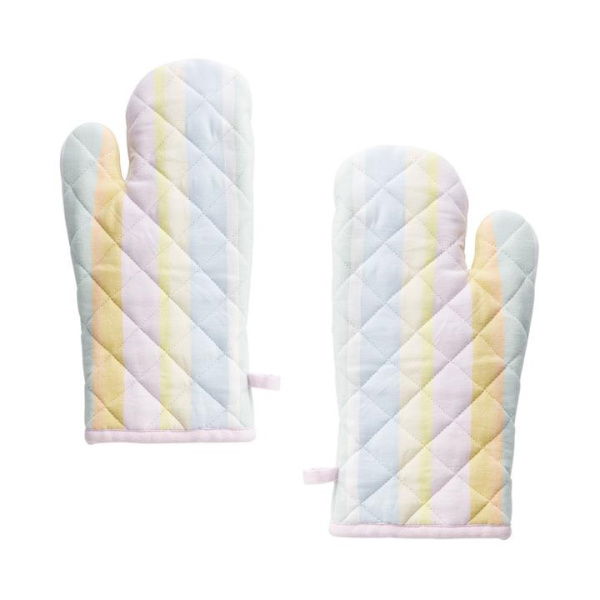 Adairs Pink 2 Pack Summer Sorbet Multi Stripe Oven Mitts Pack of 2