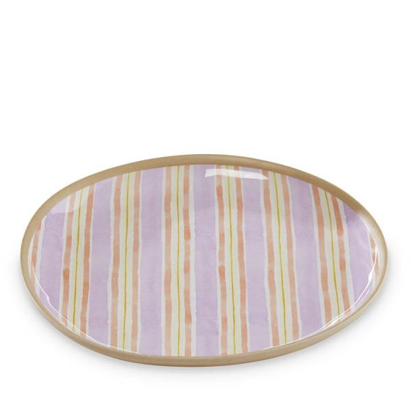 Adairs Pink Dinner Plate Summer Sorbet Stripe Melamine Servingware